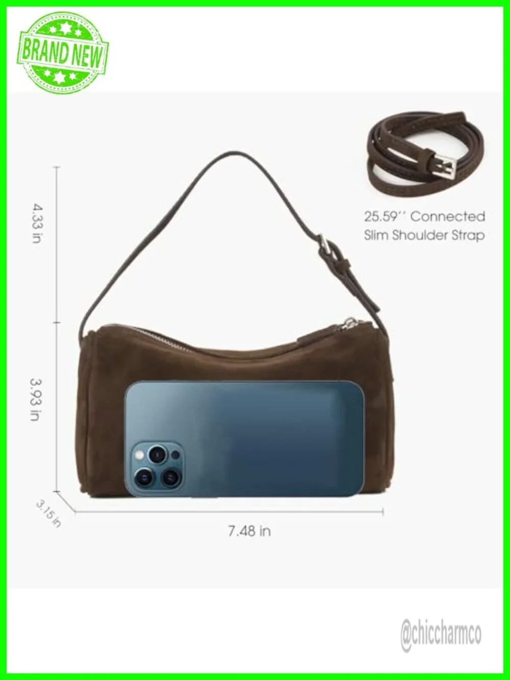 Suede Leather Crossbody Hobo Bag Handmade Stitching Women's Small